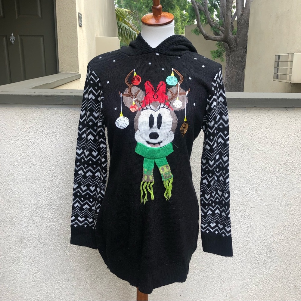 NWT Disney Parks Winter Minnie Mouse Sweater Sz M